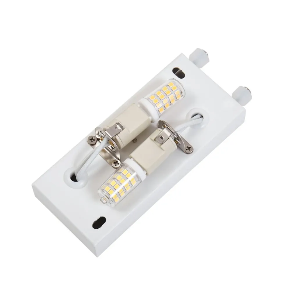 Lindby wandlamp Novali, wit, gips, omhoog/omlaag, 26 cm, G9