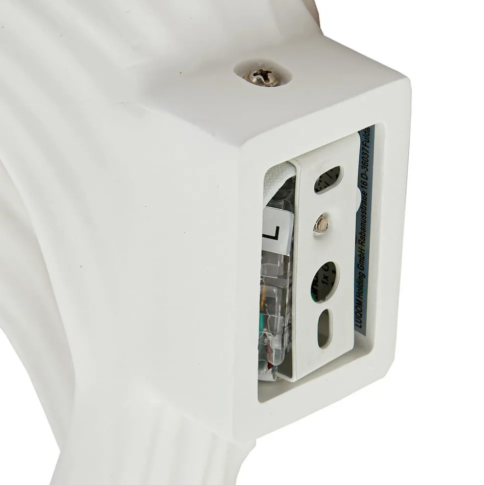 Lindby wandlamp Ornela, wit, gips, hoogte 29,5 cm