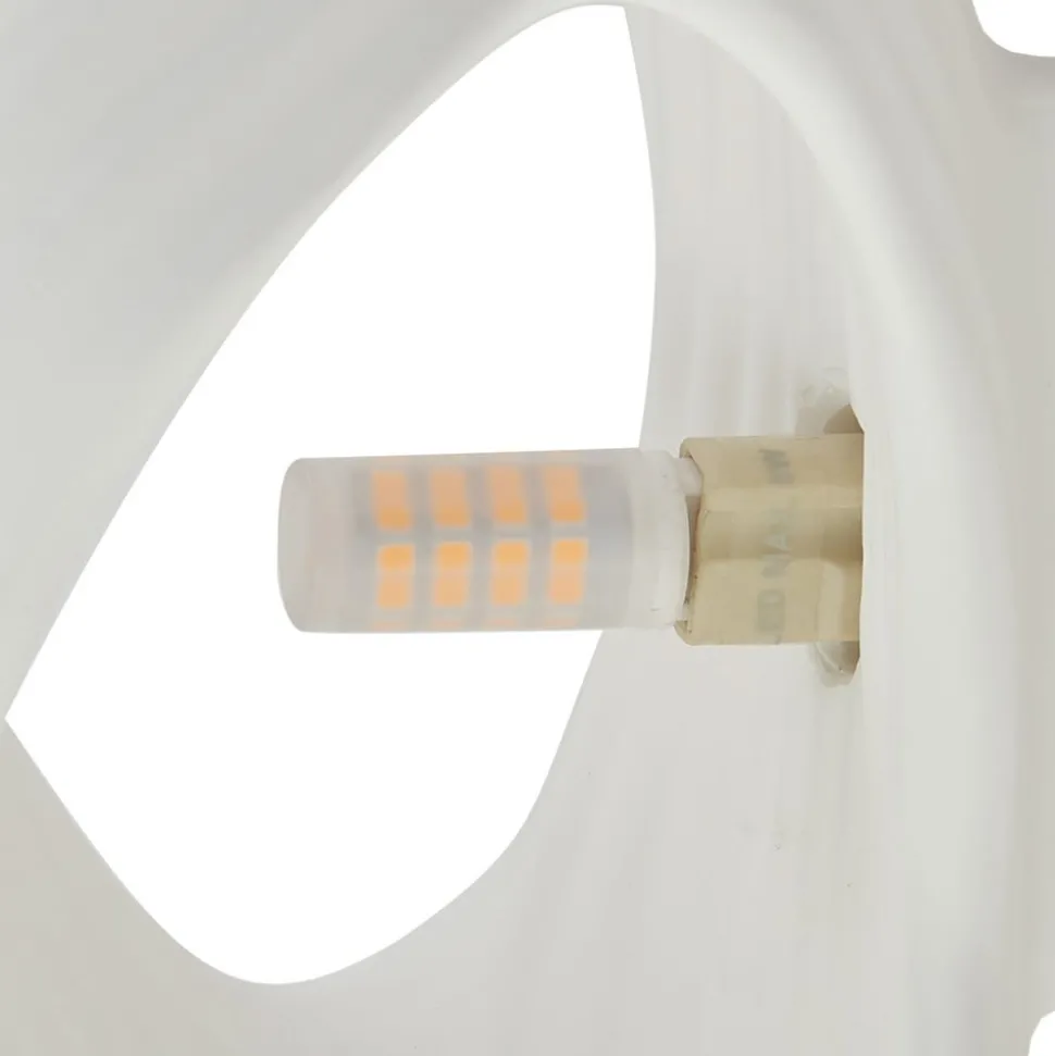 Lindby wandlamp Ornela, wit, gips, hoogte 29,5 cm