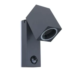 Lindby wandlamp Othil, sensor, antraciet, metaal, IP44