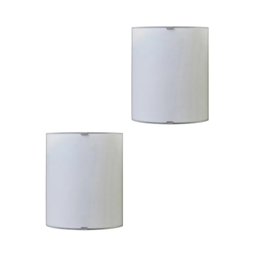 Lindby wandlamp Phil, wit, glashoogte 21cm, set van 2