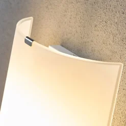 Lindby wandlamp Phil, wit, glashoogte 21cm, set van 2