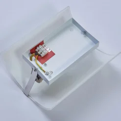 Lindby wandlamp Phil, wit, glas, hoogte 21cm, set van 3