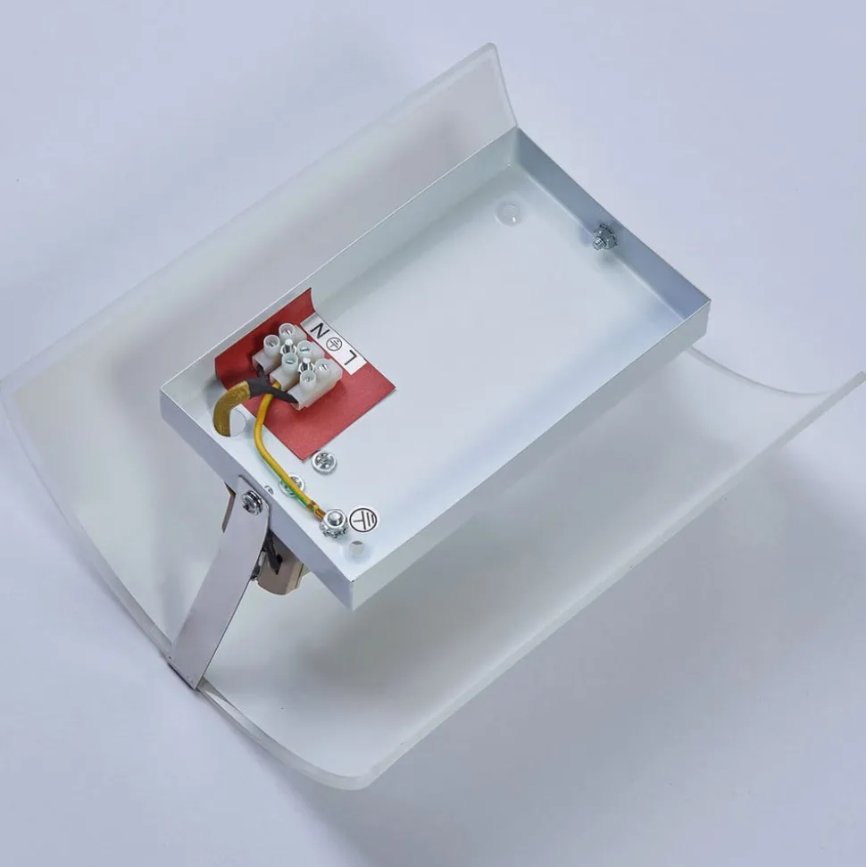 Lindby wandlamp Phil, wit, glas, hoogte 21cm, set van 3