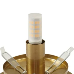 Lindby wandlamp Piatra, barnsteen/messing, glas, Ø 16 cm, G9