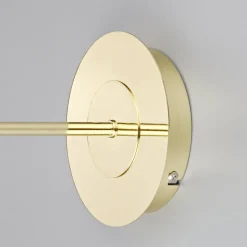 Lindby wandlamp Pola, 30 cm, messing, uitschuifbaar, textiel