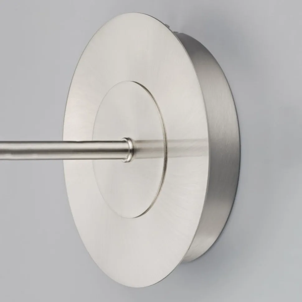 Lindby wandlamp Pola, 30 cm, nikkel, uitschuifbaar, textiel