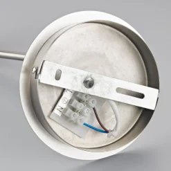 Lindby wandlamp Pola, 30 cm, nikkel, uitschuifbaar, textiel