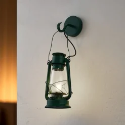 Lindby wandlamp Raisa, groen, metaal, lantaarn, E14