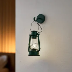 Lindby wandlamp Raisa, groen, metaal, lantaarn, E14