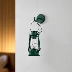 Lindby wandlamp Raisa, groen, metaal, lantaarn, E14