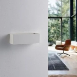 Lindby wandlamp Santino, 22 cm, gips, G9, overschilderbaar