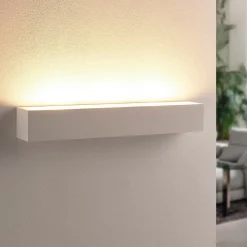 Lindby wandlamp Santino, 51 cm, gips, G9, overschilderbaar