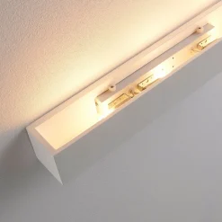 Lindby wandlamp Santino, 51 cm, gips, G9, overschilderbaar