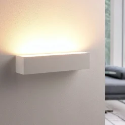 Lindby wandlamp Santino, 35 cm, gips, G9, overschilderbaar