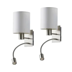 Lindby wandlamp Shajan, set van 2, 29cm, E27, LED leeslampje