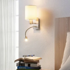 Lindby wandlamp Shajan, set van 2, 29cm, E27, LED leeslampje