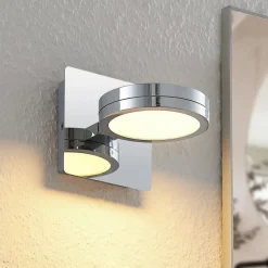 Lindby wandlamp Skrolla, 1-lamp, 11 cm hoog, CCT, IP44