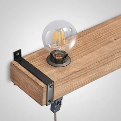 Lindby wandlamp Sverina, 40 cm, hout, stekker, E27