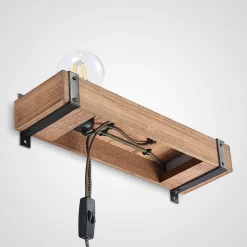 Lindby wandlamp Sverina, 40 cm, hout, stekker, E27