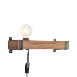 Lindby wandlamp Sverina, 40 cm, hout, stekker, E27