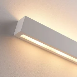 Lindby wandlamp Tjada, 51 cm, wit, gips, G9, overschilderbaar