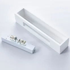 Lindby wandlamp Tjada, 35 cm, wit, gips, G9, overschilderbaar