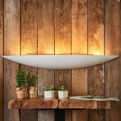 Lindby wandlamp Tommi, wit, gips, 100 cm, E14, overschilderbaar