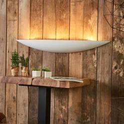 Lindby wandlamp Tommi, wit, gips, 100 cm, E14, overschilderbaar