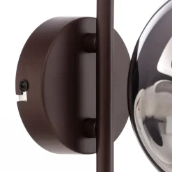 Lindby wandlamp Valentina, E14, rookgrijs, glas, 28,6 cm