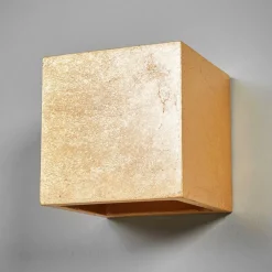 Lindby wandlamp Yade, 11 cm, goudkleurig, gips, G9