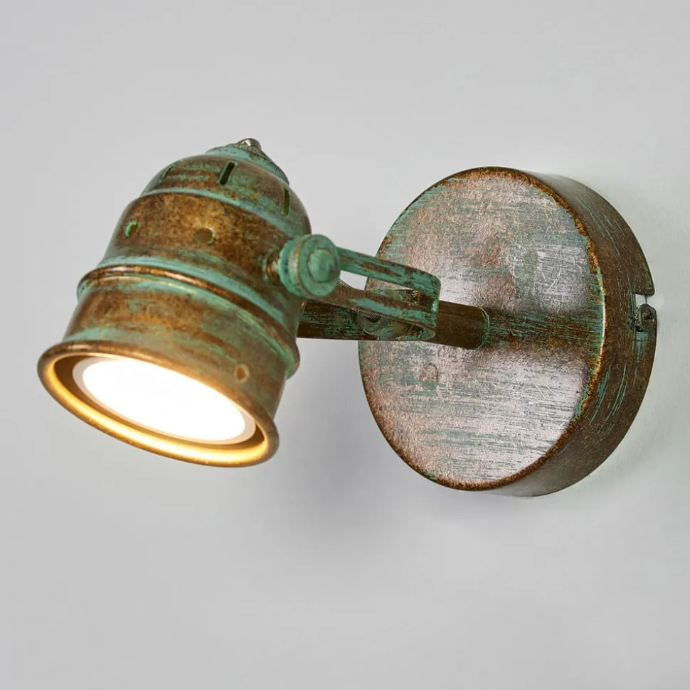 Lindby wandspot Leonor, groen, metaal, 1-lamp, 9,5 cm