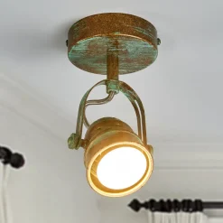 Lindby wandspot Leonor, groen, metaal, 1-lamp, 9,5 cm