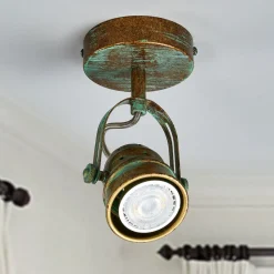 Lindby wandspot Leonor, groen, metaal, 1-lamp, 9,5 cm