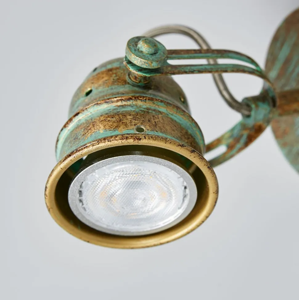 Lindby wandspot Leonor, groen, metaal, 1-lamp, 9,5 cm