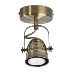 Lindby wandspot Leonor, messing, metaal, 1-lamp, 9,5 cm