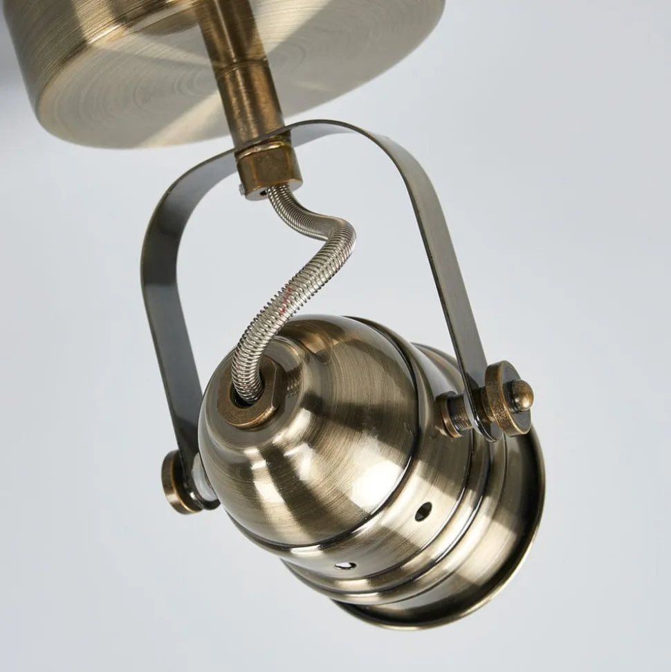 Lindby wandspot Leonor, messing, metaal, 1-lamp, 9,5 cm