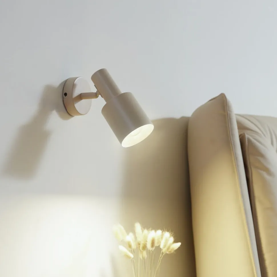 Lindby wandspot Ovelia, beige, metaal, E27
