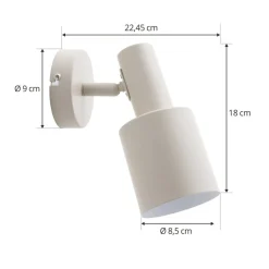 Lindby wandspot Ovelia, beige, metaal, E27