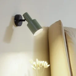 Lindby wandspot Ovelia, groen/zwart, metaal, E27