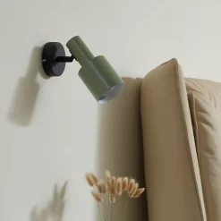 Lindby wandspot Ovelia, groen/zwart, metaal, E27