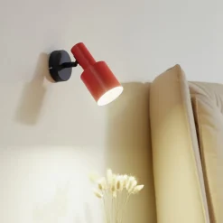 Lindby wandspot Ovelia, oranje/zwart, metaal, E27