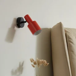 Lindby wandspot Ovelia, oranje/zwart, metaal, E27