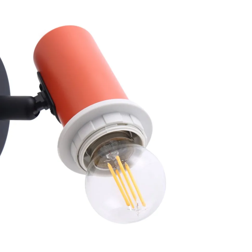 Lindby wandspot Ovelia, oranje/zwart, metaal, E27