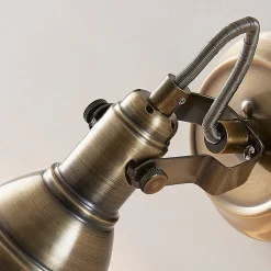 Lindby wandspot Perseas, antiek messing, metaal, 16 cm, GU10