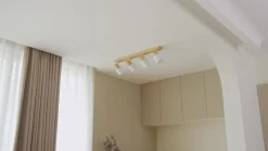 Lindby Wanessa plafondspot, 67cm, 4-lamps, hout, wit, E14