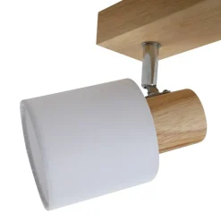 Lindby Wanessa plafondspot, 47cm, 3-lamps, wit, hout, E14