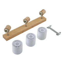 Lindby Wanessa plafondspot, 47cm, 3-lamps, wit, hout, E14