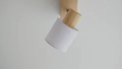 Lindby Wanessa plafondspot, 39cm, 2-lamps, hout, wit, E14