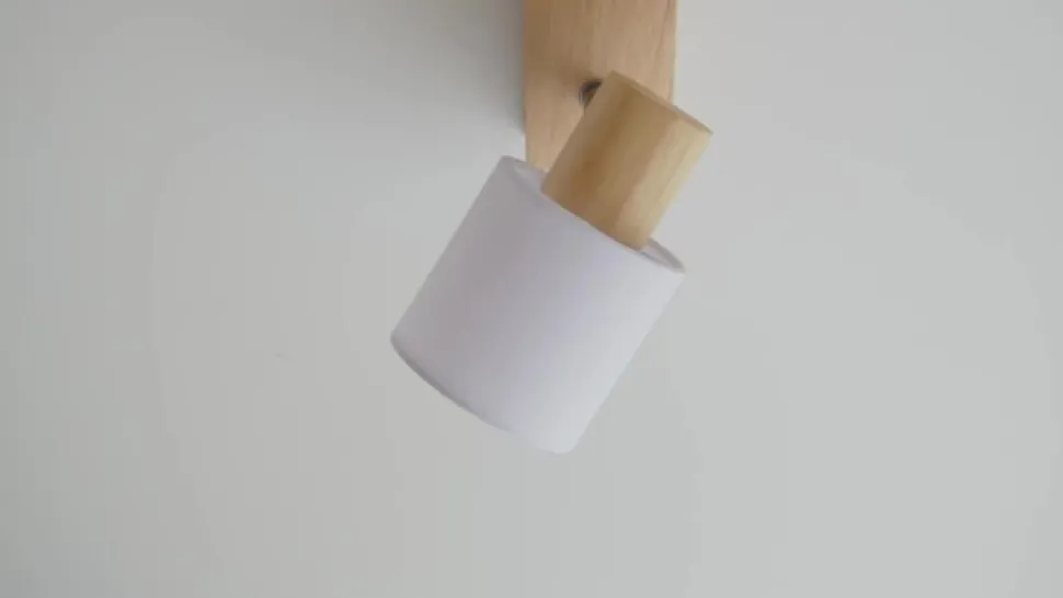 Lindby Wanessa plafondspot, 39cm, 2-lamps, hout, wit, E14